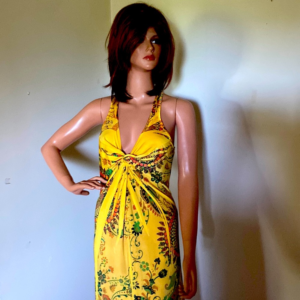 Sz L maxi yellow/gold sundress. Excellent condition. CLEARANCE